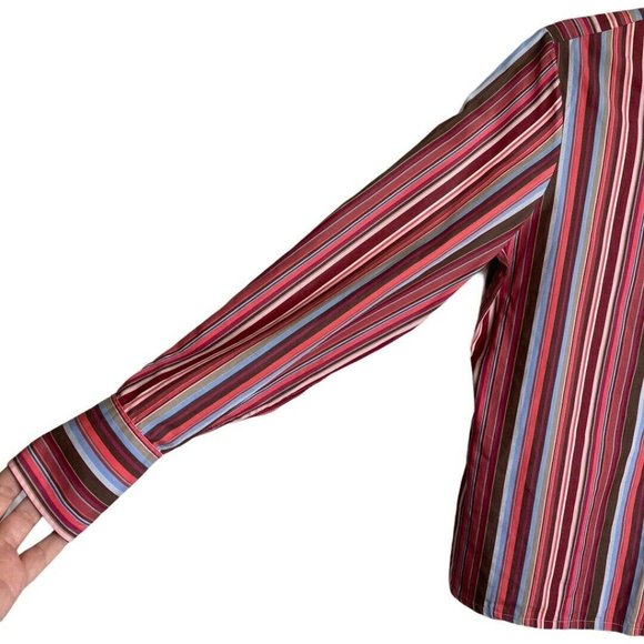 Arthur & Fox Long Sleeve Button Front Stripe Shirt - Picture 4 of 10